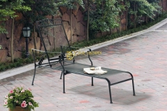 Mainstays Jefferson Wrought Iron Chaise Lounge, Black - Walmart with Wrought Iron Chairs Outdoor - Home Outdoor Garden Furniture and Design Ideas
